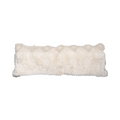 Coussin rectangulaire en laine et coton écru avec surface shaggy et motif en relief