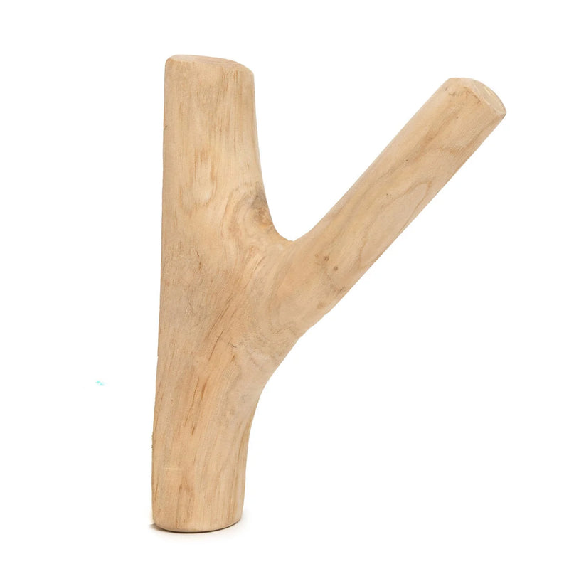 Wandhaken aus Teak Natur 20 cm für Flur und Bad