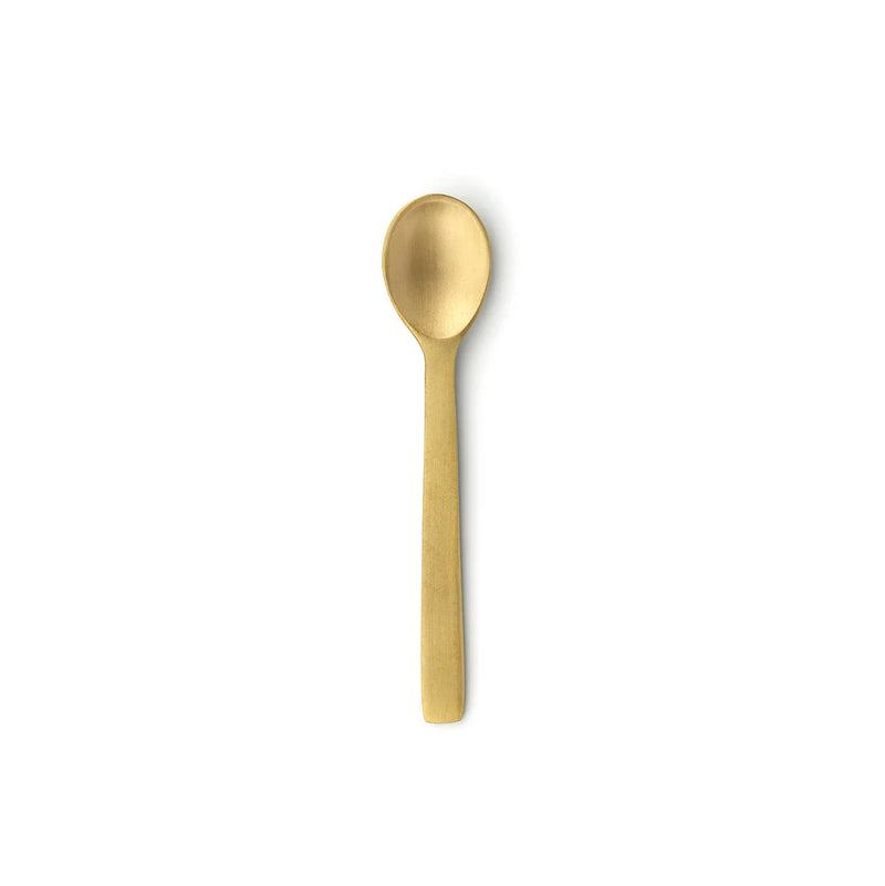 Gewürzlöffel aus Messing, goldfarben mit matt satinierter Oberfläche