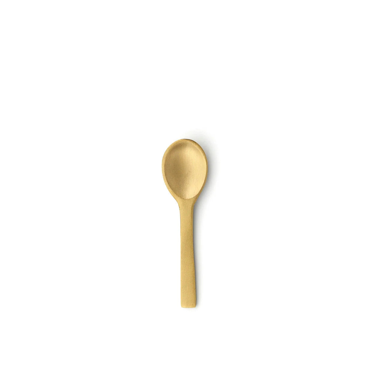 Cuillère à sel en laiton doré façonnée main, minimaliste en bois