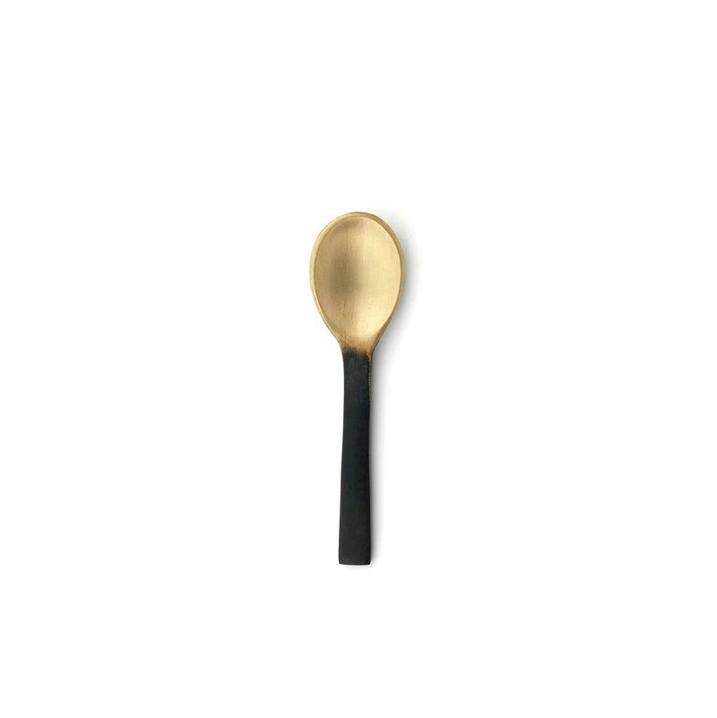 Salzlöffel aus Messing in Gold und mattem Schwarz