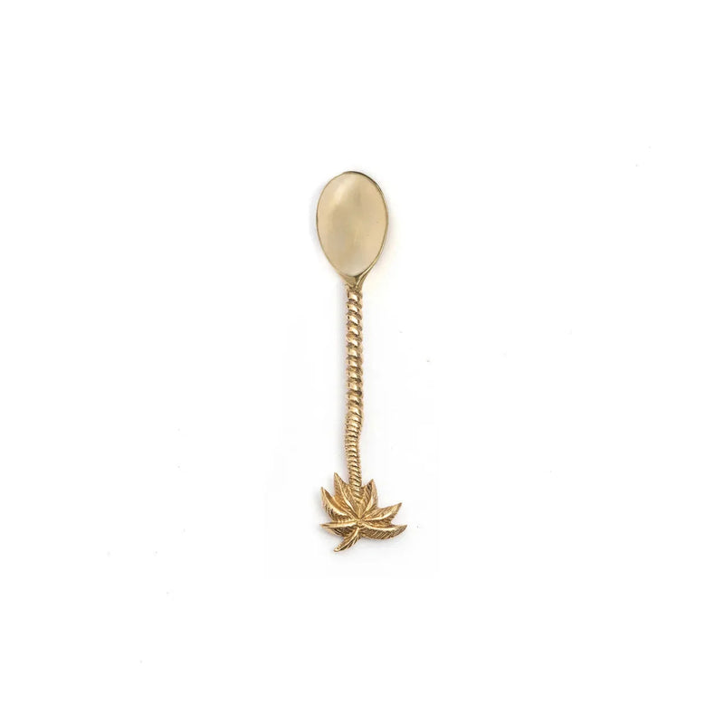 Teelöffel aus Messing mit Palmenmotiv – Goldfinish