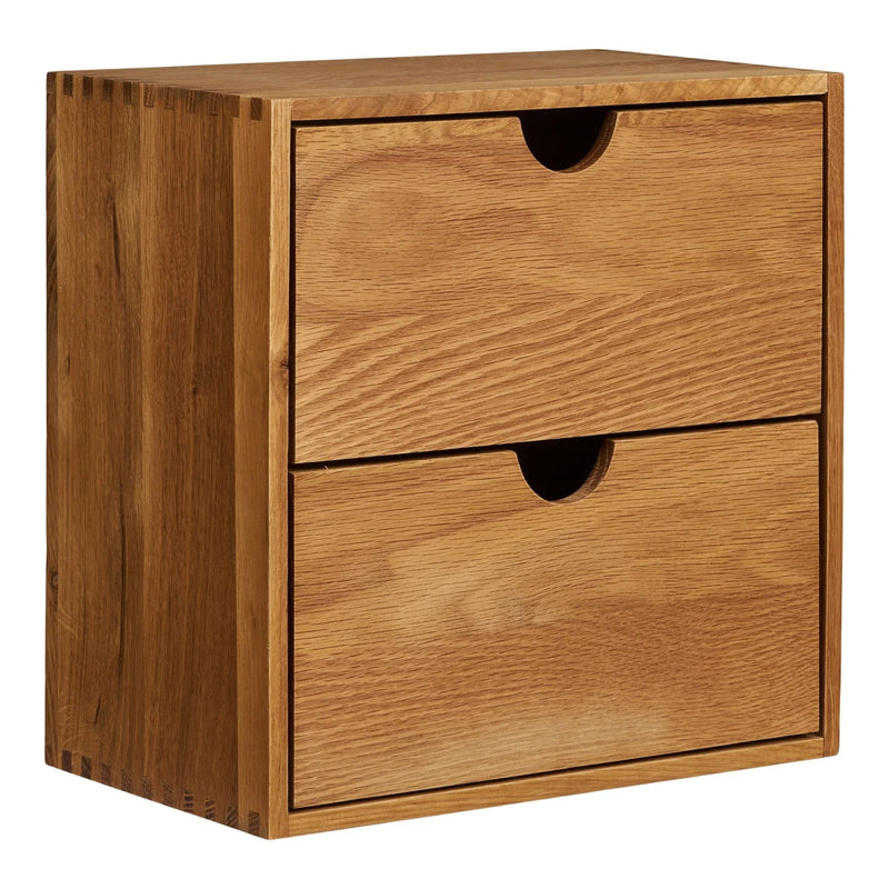 Wandregal aus heller Eiche mit Schubladen – 30x30 cm