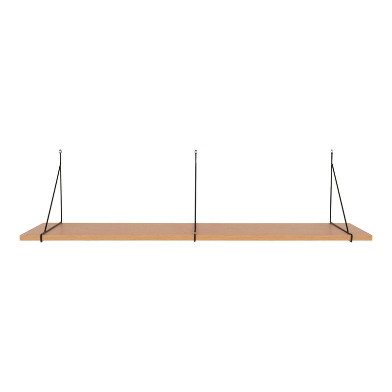 Wandregal aus Eschenfurnier und schwarzem Metall – 120x29 cm