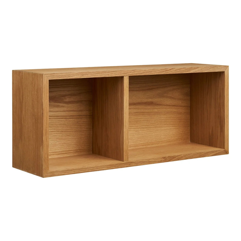 Wandregal aus Naturholz mit zwei Fächern – 71x20 cm