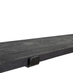 Étagère murale bois noir 80x15 cm avec lame composite gris foncé grain bois et clip plastique noir