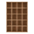Étagère murale en bois de pin naturel à 16 casiers, 44x10x63 cm