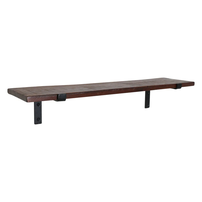 Wandregal aus recyceltem Holz in Braun im Industrial-Look fürs Wohnzimmer – 80x18 cm