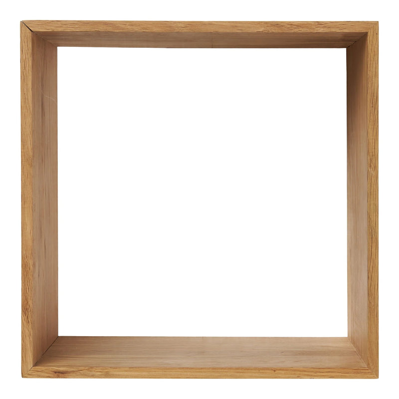 Wandregal als Würfel aus Eiche natur, glatte Oberfläche – 30x18x30 cm