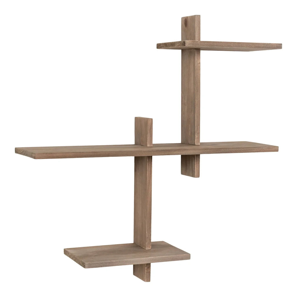 Étagère murale en pin asymétrique bois naturel 53x15x56 cm