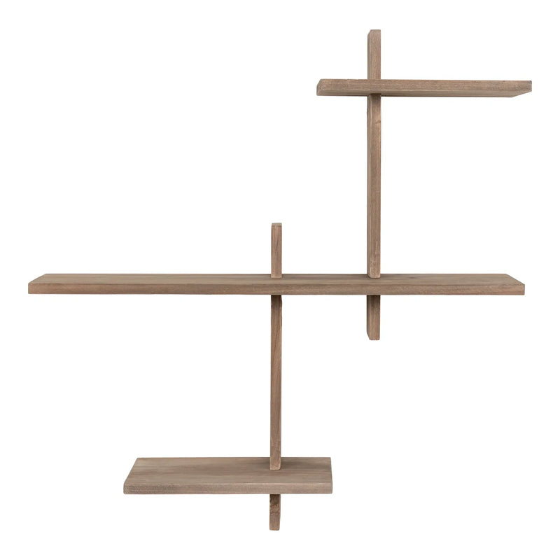 Asymmetrisches Wandregal aus Kiefernholz – Holz Natur – 53x15x56 cm