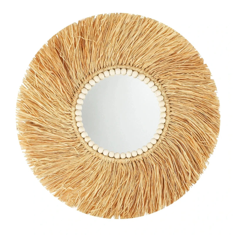 Großer Raffia-Spiegel