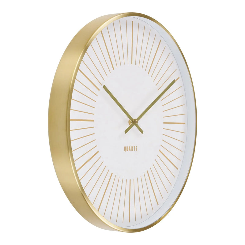 Wanduhr aus Aluminium in Gold, lautlos, ø40 cm