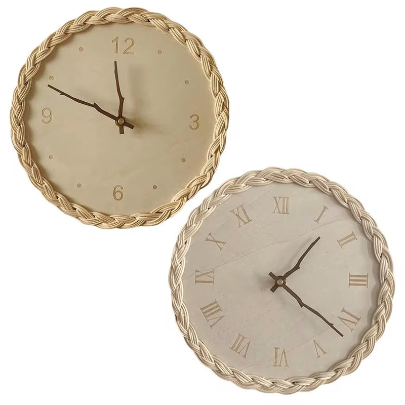Wanduhr aus Rattan