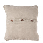 Housse de coussin carré en lin beige et écru texturé