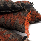 Housse coussin coton noir orange 35x100 cm rectangulaire
