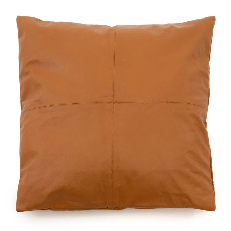 Kissenbezug quadratisch aus Leder in Camel - 60x60 cm