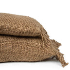 Housse de coussin rectangulaire marron en coton avec sacs en toile de jute, 35x100 cm