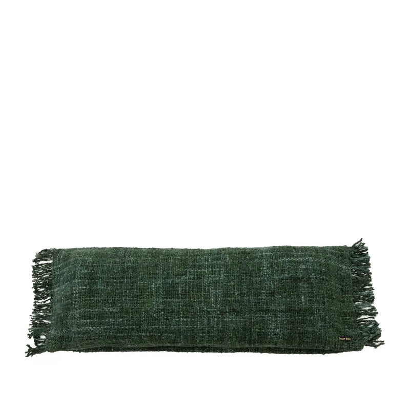 Kissenbezug rechteckig aus gewebter Baumwolle in Waldgrün - 35x100 cm