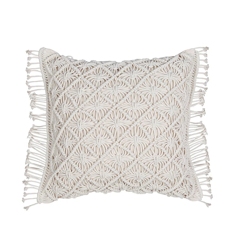 Housse de coussin macramé