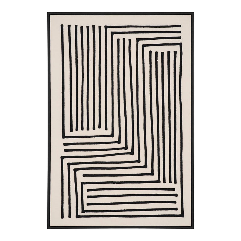 Kunstdruck auf Leinwand mit MDF-Rahmen Schwarz-Beige 60×90 cm