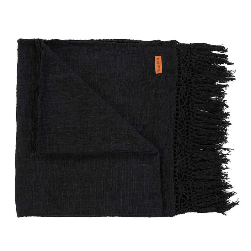 Tagesdecke aus Baumwolle in Schwarz 260x122 cm bequem