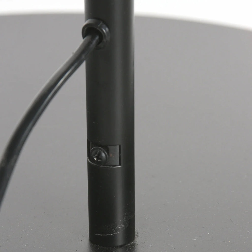 Base cylindrique noire mate pour lampadaire arc métal H190 cm