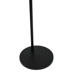 Lampadaire à arc noir H180 cm avec abat-jour lanterne blanc nervuré