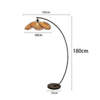 Lampadaire avec abat-jour en rotin dimensions