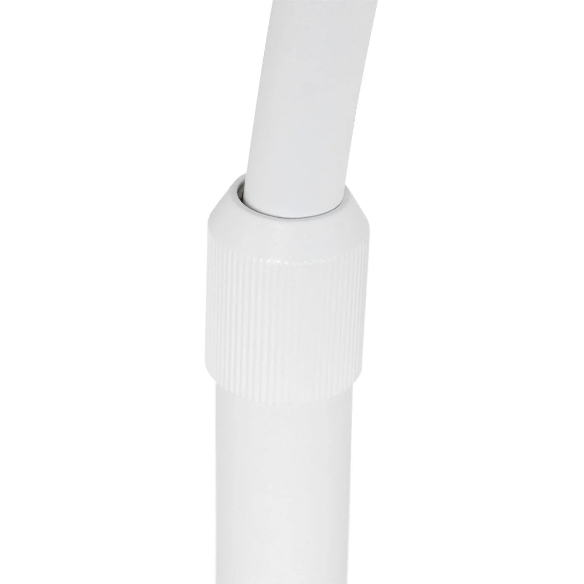 Joint de tuyau blanc ajustable sur lampadaire arc en métal avec abat-jour en tissu
