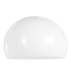 Abat-jour opalin en verre blanc opaque pour lampadaire arc en métal blanc H240 cm