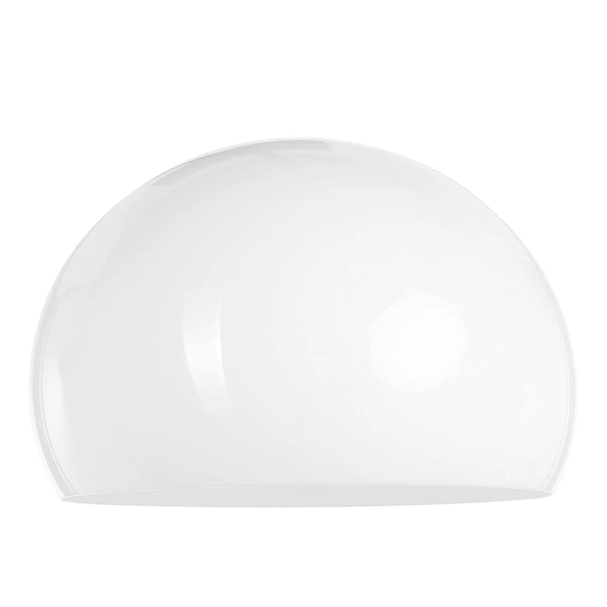Abat-jour en verre blanc avec ouverture en bas pour Lampadaire arc en métal brossé