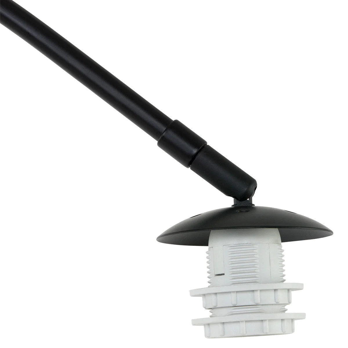 Bras de lampe noir ajustable avec douille blanche pour Lampadaire arc en métal