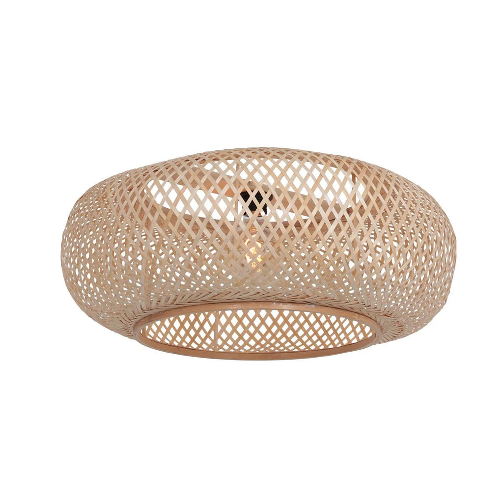 Luminaire plafond en bambou tressé naturel pour une décoration élégante et chaleureuse