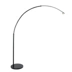Lampadaire arc en métal noir avec abat-jour rotin ajouré naturel H240 cm