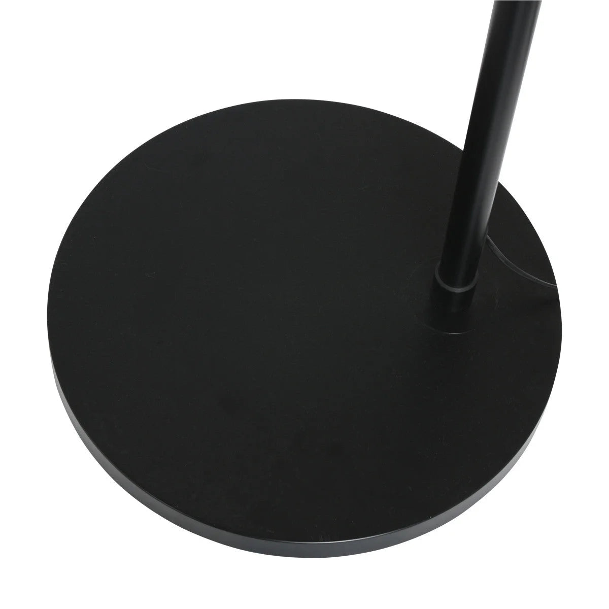 Base de lampadaire en métal noir rond pour abat-jour tressé couleur paille H240 cm