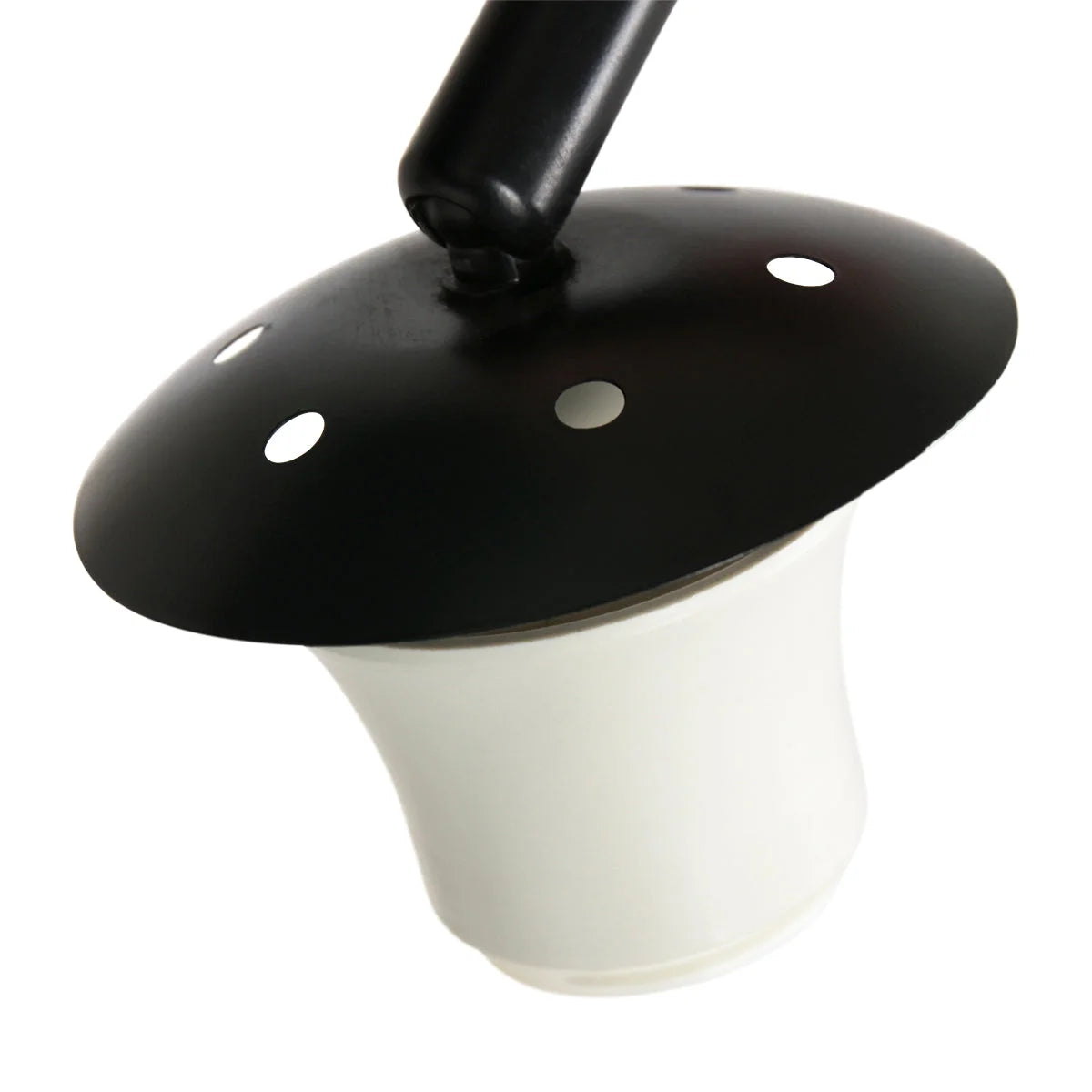Lampadaire arc noir mat métal abat-jour plissé fumé H180 cm