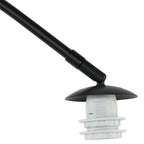 Lampadaire arc noir mat en métal, abat-jour plissé fumé, H180 cm