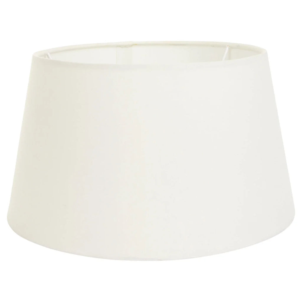 Abat-jour en tissu blanc avec forme conique pour lampadaire en laiton brossé