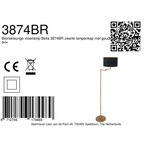 Lampadaire en métal doré avec abat-jour noir orientable, hauteur H154 cm