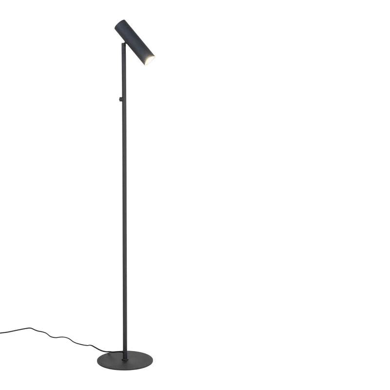 Schwenkbare Stehlampe aus Metall in Schwarz matt – H150 cm