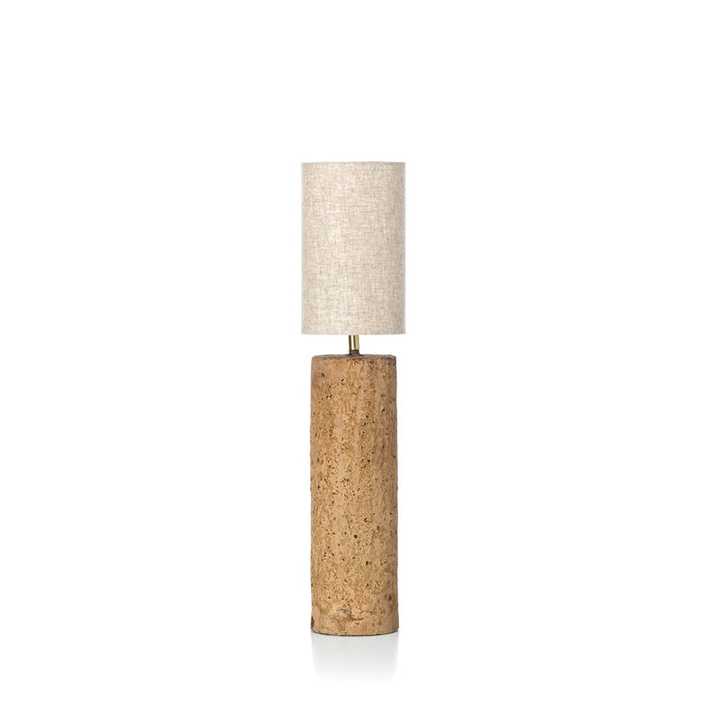 Organische Tischlampe aus Pappmaché und Kork in Taupe – H40 cm, Größe M