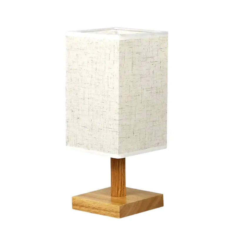 Eckige Tischlampe aus Holz