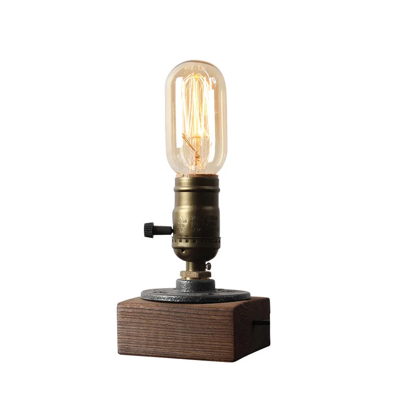 Vintage Tischlampe aus Holz