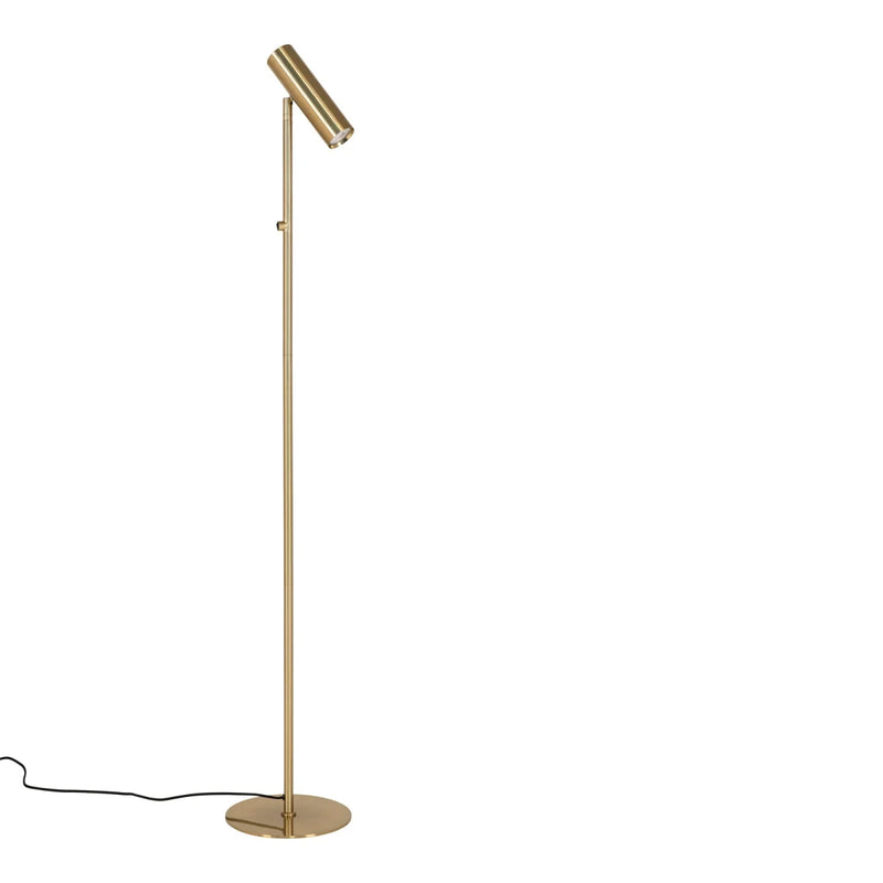 Stehlampe aus goldfarbenem Metall mit Messing-Finish für Wohnzimmer oder Schlafzimmer – H150 cm