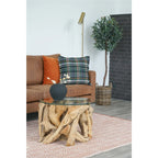 Table basse en racine de bois naturel avec plateau verre H150 cm