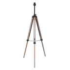 Base de lampe en bois trépied avec abat-jour en bambou noir, hauteur H170 cm