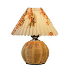 Vintage Tischlampe aus Rattan