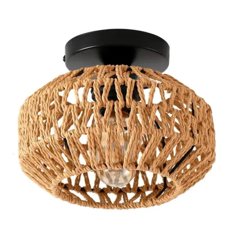 Deckenleuchte aus Rattan