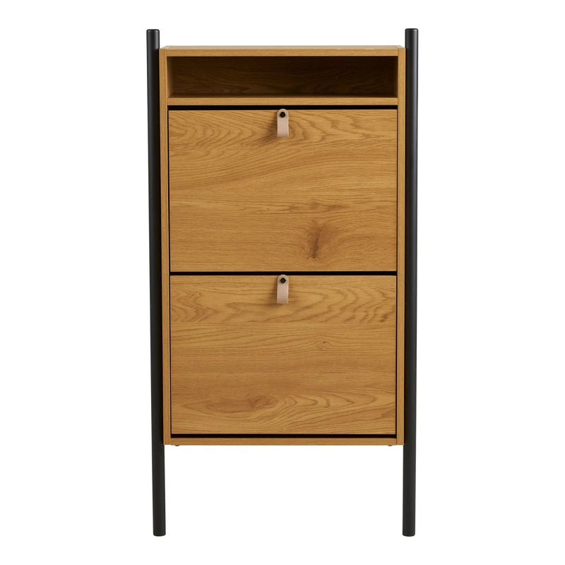 Schuhschrank aus Holz und Metall mit offenem Fach – 62x26 cm